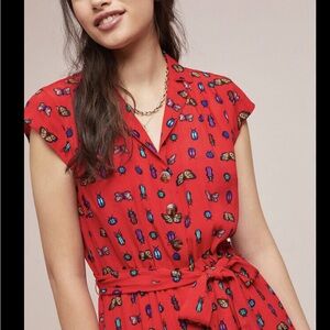 Anthropologie Conversations Colloquial Bug Butterfly Dress